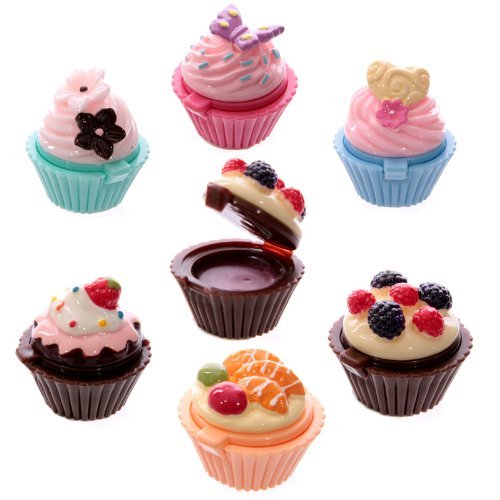6 PEZZI Lipgloss lucidalabbra a forma di dolcetto cupcake torta colorata