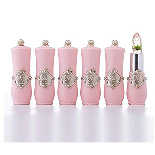 6 piezas cambio transparente color bálsamo labial hidratante rosa cristal jelly flor maquillaje temperatura lápiz labial bálsamo labial duradero magia cambio de color temperatura maquillaje labial