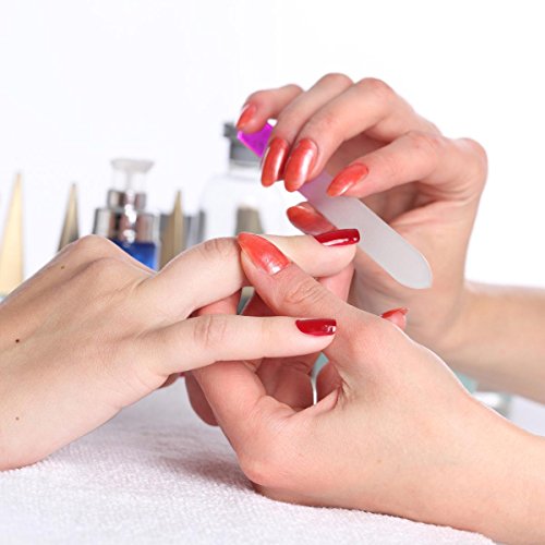 6 Set Lima de Uñas Cristal de Professional – Cuidado de Uñas Cristal de Lujo Premium para una Manicura y Pedicura Duradera - Limas para Uñas naturales y acrílicas,15cm, multicolor