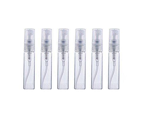 6 unidades transparentes portátiles Nachfüllbare vacío vidrio Parfüm Spray botella Make-Up Agua Sprayer KosmetikZerstäuber Vorratsbehälter (5 ml)