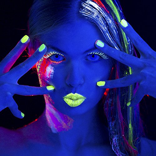 [6 X 28 ml.]iLC Pintura Corporal Pintar Neón Fluorescente Color UV Luz Negra Arte Fosforescente Maquillaje Autoluminosa Luminiscente Resplandeciente en Oscuridad