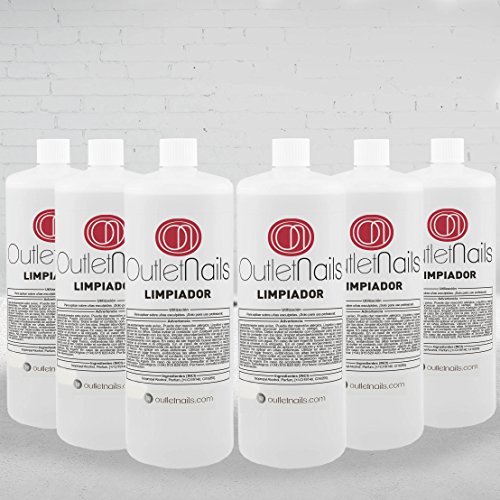 6 x Cleaner para Gel 1000ml Aroma Cereza - Eliminar la capa pegajosa de geles UV y Led/Esmaltes permanentes/Esmaltado Permanente/Cleanser para uñas de gel