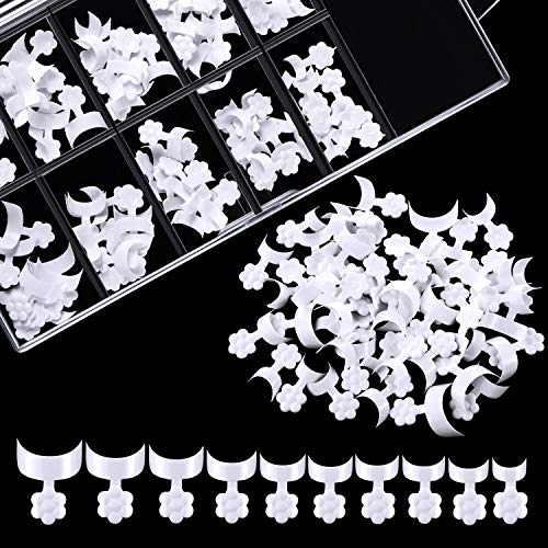 600 Piezas Puntas de Uñas Francesas Puntas de Uñas Acrílicas Falsas Blancas Uñas Postizas Francesas de Estilo Corto Pegatina de Dedos Herramienta de Extensión para Salones de Uñas Manicura