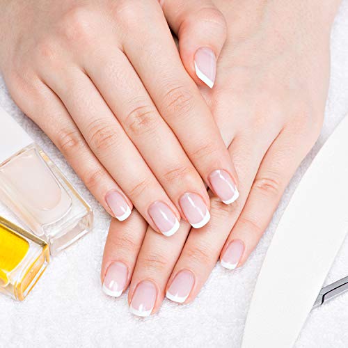 600 Piezas Puntas de Uñas Francesas Puntas de Uñas Acrílicas Falsas Blancas Uñas Postizas Francesas de Estilo Corto Pegatina de Dedos Herramienta de Extensión para Salones de Uñas Manicura