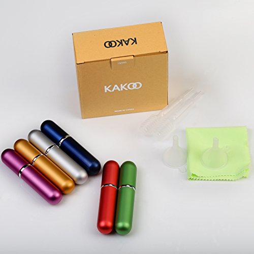 6ml y 6pcs atomizador de perfume de KAKOO botella vacío pulverizador del perfume de atomizadores bomba recargable dosificador de perfume spray frasco  para viaje en bolso