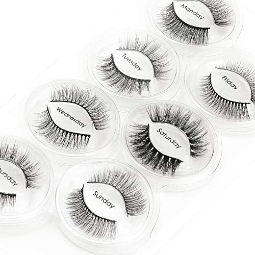 7 Estilos de Pestañas Postizas, Juego de Pestañas 3D de Imitación de Visón para Extensión de Pestañas de Maquillaje con Clip de Pestañas y 10 piezas de Pinceles de Pestañas Desechables