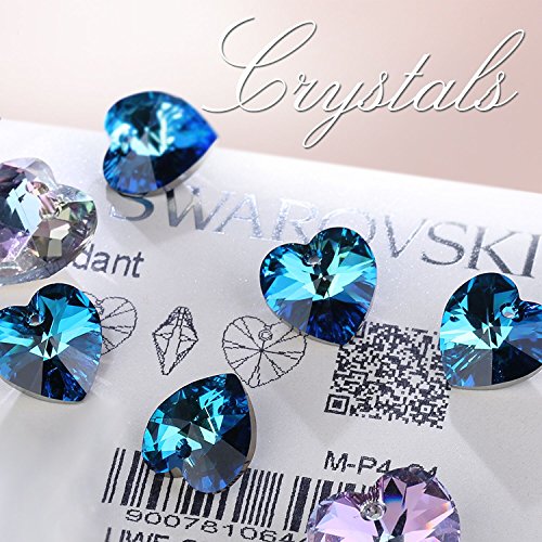 7 Pulgadas Pulseras de Corazón Azul Púrpura Ajustable para Mujer Brazalete Pulseras de Oro Rosa con Cristales de Swarovski Pulsera de Mamá Regalos de Cumpleaños para Mujer Mamá (A-pink)