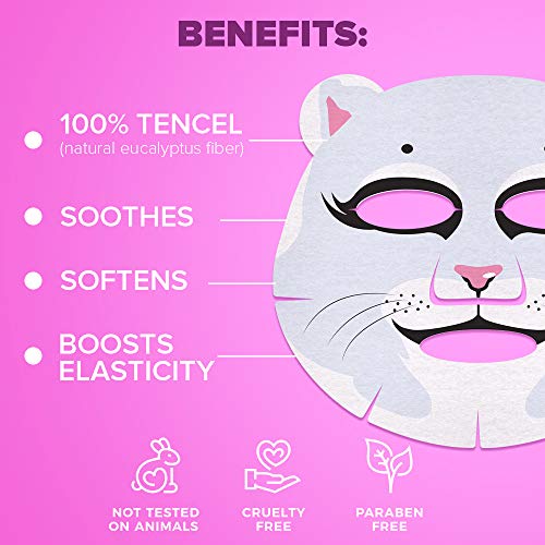 7DAYS Animal Masks 1 pieza de Máscaras Faciales de Animales Kitty Hydrated