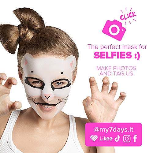 7DAYS Animal Masks 1 pieza de Máscaras Faciales de Animales Kitty Hydrated