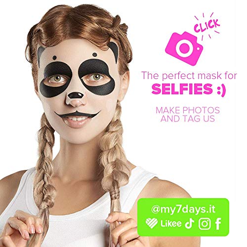 7DAYS Animal Masks 1 pieza de Máscaras Faciales de Animales Panda Hydrated