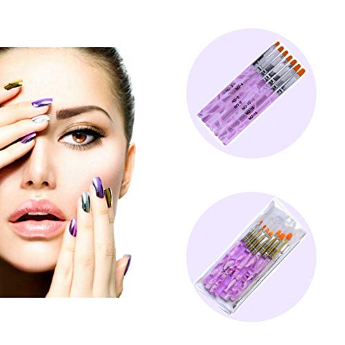 7Pcs Pinceles para Uñas de UV Gel, Pinceles Pintauñas parara Decorar Uñas Nail Art Decoration Decorar Uñas Nail Art Decoration, el cepillo pluma
