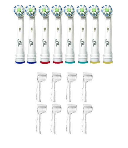 8 cabezales de repuesto Oral B compatibles con Ultrathin genéricos 3AG + 8 fundas para cabezales de protección higiénicos para cepillo eléctrico Oral-B Sensitive, Professional Care, Vitality, etc.