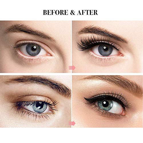 8 Piezas Pestañas magnéticas, pestañas postizas magnéticas, Delineador de ojos magnético, pestañas con pinzas, juego reutilizables (Negro)