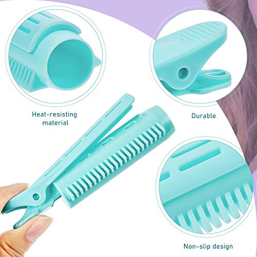 8 Pinzas de Rizador de Volumen de Pelo Pinza de Pelo Esponjoso Natural Rizador Rodillo de Raíz de Pelo DIY Rodillo de Abrazadera Esponjosa Herramienta de Peinado sin Daños y sin Calor, Morado, Azul