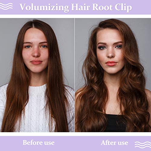 8 Pinzas de Rizador de Volumen de Pelo Pinza de Pelo Esponjoso Natural Rizador Rodillo de Raíz de Pelo DIY Rodillo de Abrazadera Esponjosa Herramienta de Peinado sin Daños y sin Calor, Morado, Azul