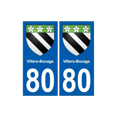 80 Villers-Bocage escudo autoadhesivo placa pegatinas ciudad – Esquinas rectas
