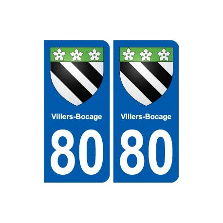 80 Villers-Bocage escudo autoadhesivo placa pegatinas ciudad – Esquinas rectas