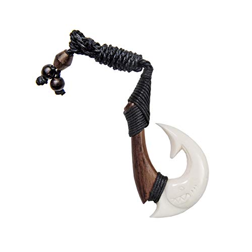 81stgeneration Collar Colgante Unisexo Hueso y Madera Tallado a Mano Grabado Shark Maori Hei Matau