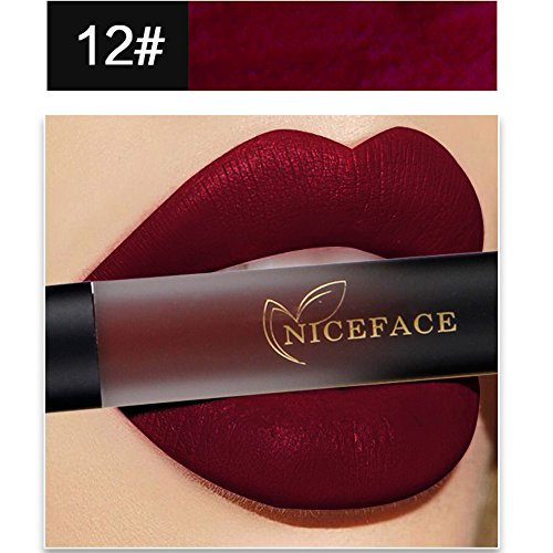 88AMZ Pintalabios Terciopelo Mate Larga Duracion Labiales de Maquillaje Profesional 18 Colores para Niñas y Mujer (L)