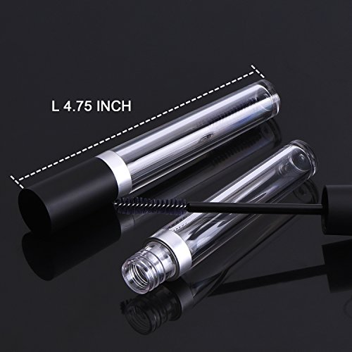 8ml Tubo de Maquillaje Vacío con Varita Botella Contenedor de Crema Pestaña, 7ml Botella Tubo Viales de Delineador Transparente con Tapones de Goma y Embudos para Aceite de Castor