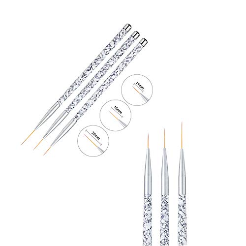 8pcs Nail Art Brush, DIY Kit de Herreamientas de Manicura, Pinceles Pintauñas parara Decorar Uñas Nail Art Decoration(Punta de silicona + pelo de nylon)