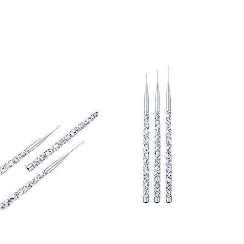 8pcs Nail Art Brush, DIY Kit de Herreamientas de Manicura, Pinceles Pintauñas parara Decorar Uñas Nail Art Decoration(Punta de silicona + pelo de nylon)