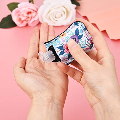 9 botellas vacías de viaje en llavero, para 30 ml de contenido, de plástico transparente con tapa abatible, contenedor recargable, con soporte, bonito llavero para champú, loción y líquidos