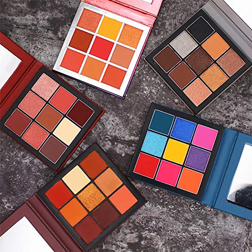 9 couleurs crème fard à paupières chatoyante super paillettePalette de maquillage pour les yeux Palette de maquillage hautement pigmentée avec miroir de maquillage(Winter)