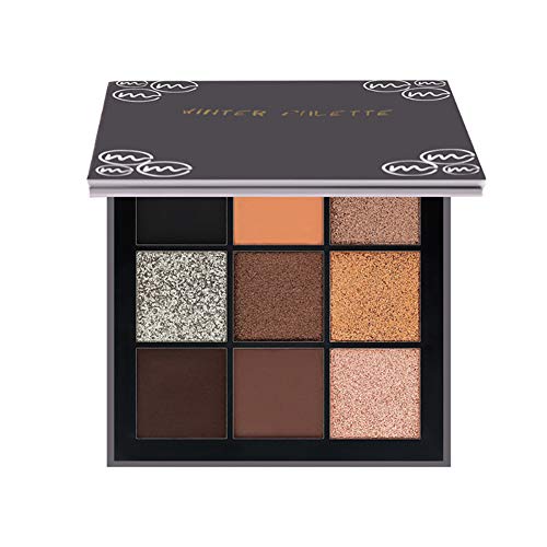 9 couleurs crème fard à paupières chatoyante super paillettePalette de maquillage pour les yeux Palette de maquillage hautement pigmentée avec miroir de maquillage(Winter)