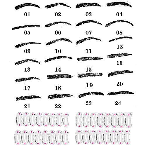 96 plantillas para cejas, dibujo de cejas, tarjetas de guía de bricolaje para cejas, plantillas de maquillaje para cejas, herramientas de modelado de cejas, kit de plantillas reutilizables