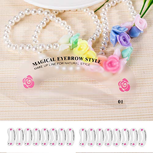 96 plantillas para cejas, dibujo de cejas, tarjetas de guía de bricolaje para cejas, plantillas de maquillaje para cejas, herramientas de modelado de cejas, kit de plantillas reutilizables