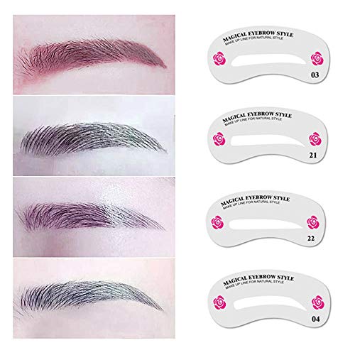 96 plantillas para cejas, dibujo de cejas, tarjetas de guía de bricolaje para cejas, plantillas de maquillaje para cejas, herramientas de modelado de cejas, kit de plantillas reutilizables