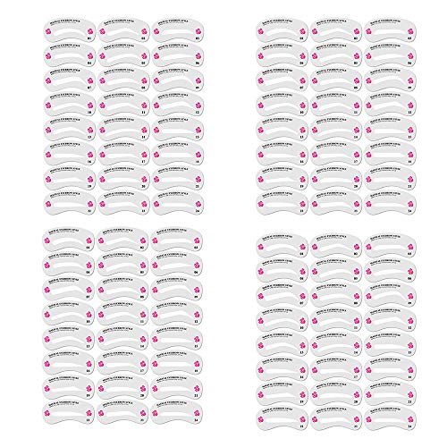 96 plantillas para cejas, dibujo de cejas, tarjetas de guía de bricolaje para cejas, plantillas de maquillaje para cejas, herramientas de modelado de cejas, kit de plantillas reutilizables