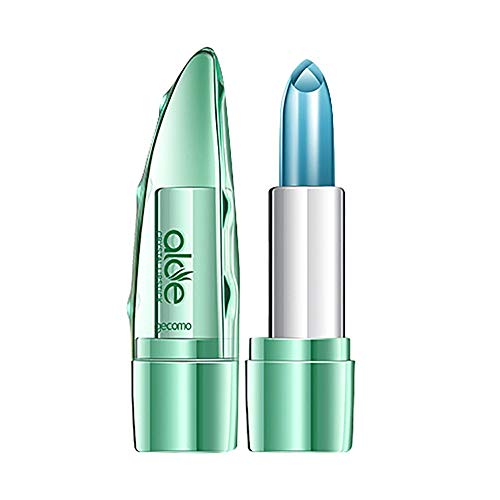 99AMZ Lápiz Labial Natural Aloe Vera Pintalabios Long Lasting Color Temperatura Cambio Hidratante Lápiz Labial Fijas Resistente al agua Barra de labios Brillo Bálsamo para Los Labios Hidratación (F)