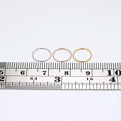 9K Blanco Oro Calibre 22-6MM de di?Metro aro Abierto Continuo Anillo de la Nariz Nariz Piercing
