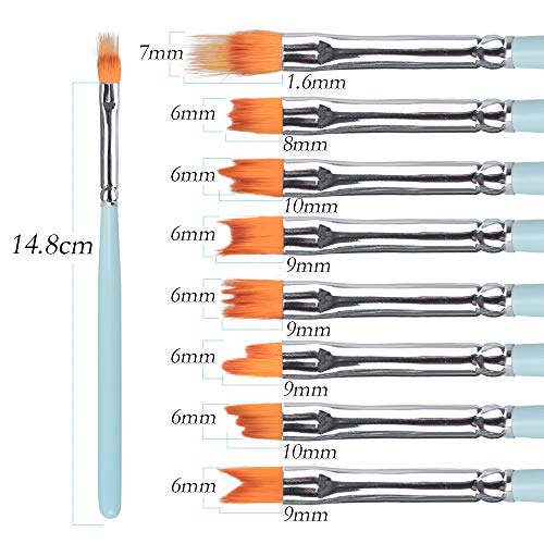9pcs Pinceles Uñas Nail Art Brushes Cepillo de Esponja Doble Punta con 4 Cabezales de Repuesto Herramienta de Manicura Pincel Degradado para Aplicar Gel UV Decoración Arte Uñas