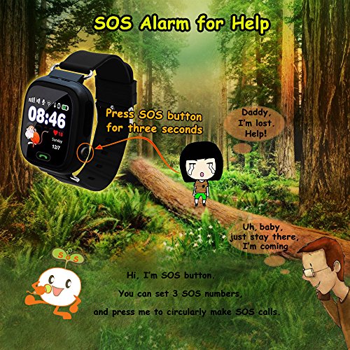 9Tong Reloj Inteligente para Niños con GPS, Reloj Inteligente para Niños con Rastreador GPS y Soporte SIM gsm con Pantalla Táctil, Llamadas de Emergencia