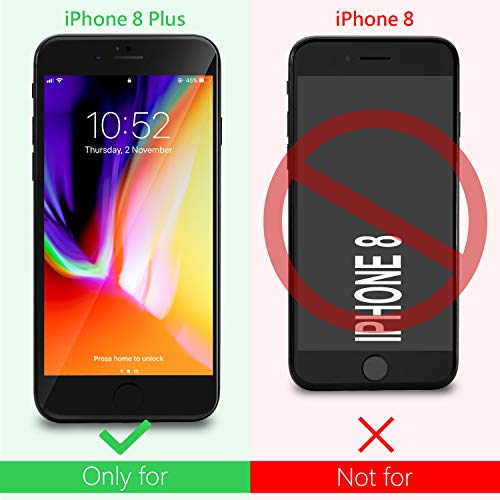 9x Funda iPhone 8 Plus, Leathlux Carcasa iPhone 8 Plus Silicona Ultra Fina TPU Gel Protector Flexible Cover Funda para iPhone 8 Plus 5.5" Rosa Verde Púrpura Amarillo Rojo Azul Oscuro Translúcido Negro