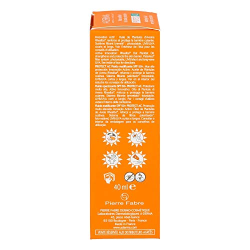 A de dermatológicamente Protect AC mattierendes Fluid SPF 50 +, 40 ml