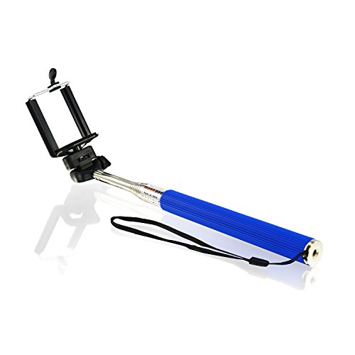 AAB Selfie Stick 1 - Azul - palo plegable, Trípode telescópico de Monopod para el teléfono inteligente Android de iOS