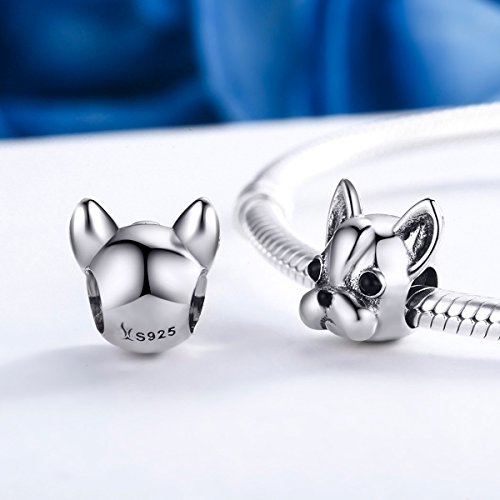 Abalorio para colgar de perrito «You & Me», hecho de plata de ley 925 para pulseras , compatible con pulseras europeas