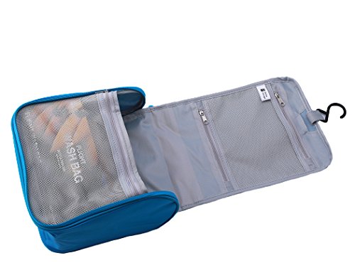 Abaría - 2 unidades bolso de aseo pare colgar con funda silicona de cepillo de dientes - azul