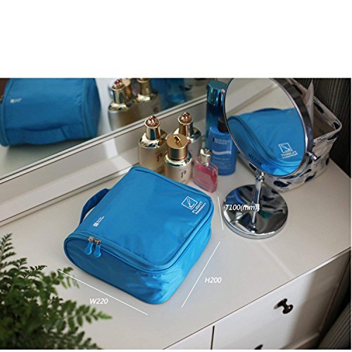 Abaría - 2 unidades bolso de aseo pare colgar con funda silicona de cepillo de dientes - azul