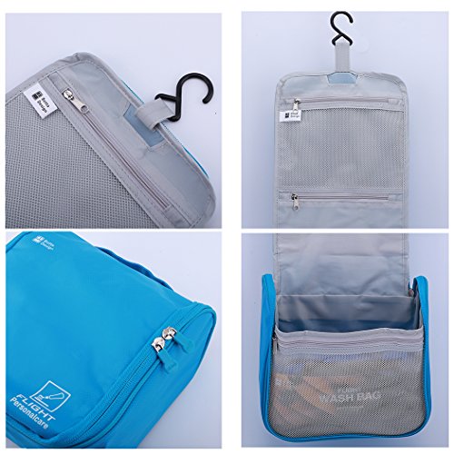 Abaría - 2 unidades bolso de aseo pare colgar con funda silicona de cepillo de dientes - azul