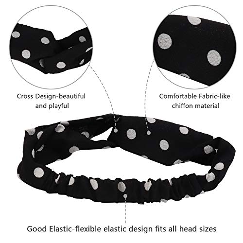 ABirdon 10 Pcs Diademas Mujer Boho Flor Vintage Impreso, Turbante Cinta de Pelo Mujer Elástico para la Mujer