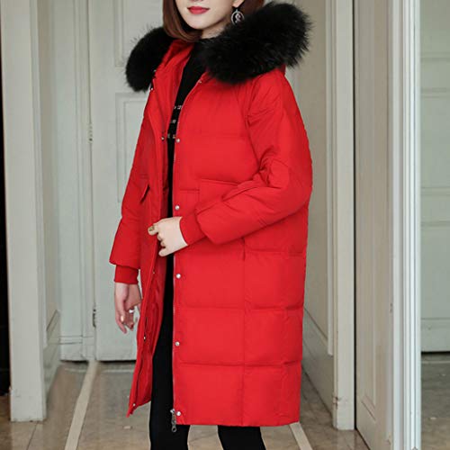 Abrigos Mujer Negro Abrigo CáLido de Invierno para Mujer Chaqueta Gruesa CáLida con Capucha Abrigo Largo Abrigo Largo