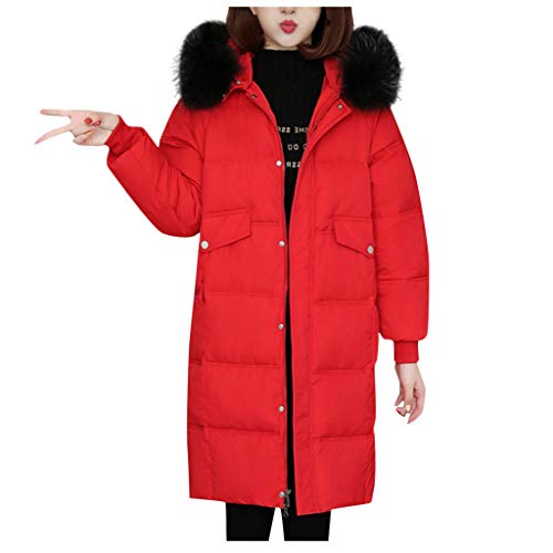 Abrigos Mujer Negro Abrigo CáLido de Invierno para Mujer Chaqueta Gruesa CáLida con Capucha Abrigo Largo Abrigo Largo