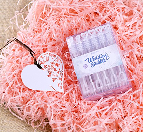 ABSOFINE Juego de 30 botecitos para pompas de jabón boda varita tubo de la burbuja Absofine corazón favor de la boda mesa decoración accesorios de fiesta