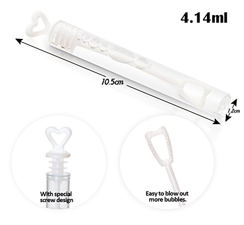 ABSOFINE Juego de 30 botecitos para pompas de jabón boda varita tubo de la burbuja Absofine corazón favor de la boda mesa decoración accesorios de fiesta