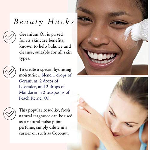 Absolute Aromas Aceite Esencial Geranio Egipcio BIO 10ml - 100% puro, natural, orgánico certificado, sin diluir, vegano